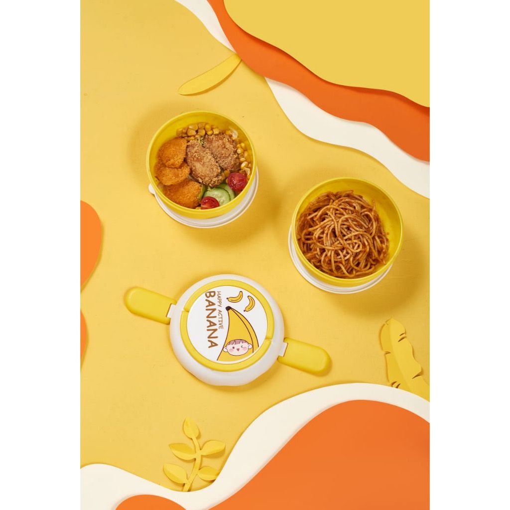 [JUALLARIS.ID]KOTAK MAKAN SEKAT 2 DENGAN SET SENDOK GARPU SUMPIT / LUNCHBOX WITH SENDOK GARPU SUMPIT / IMPORT
