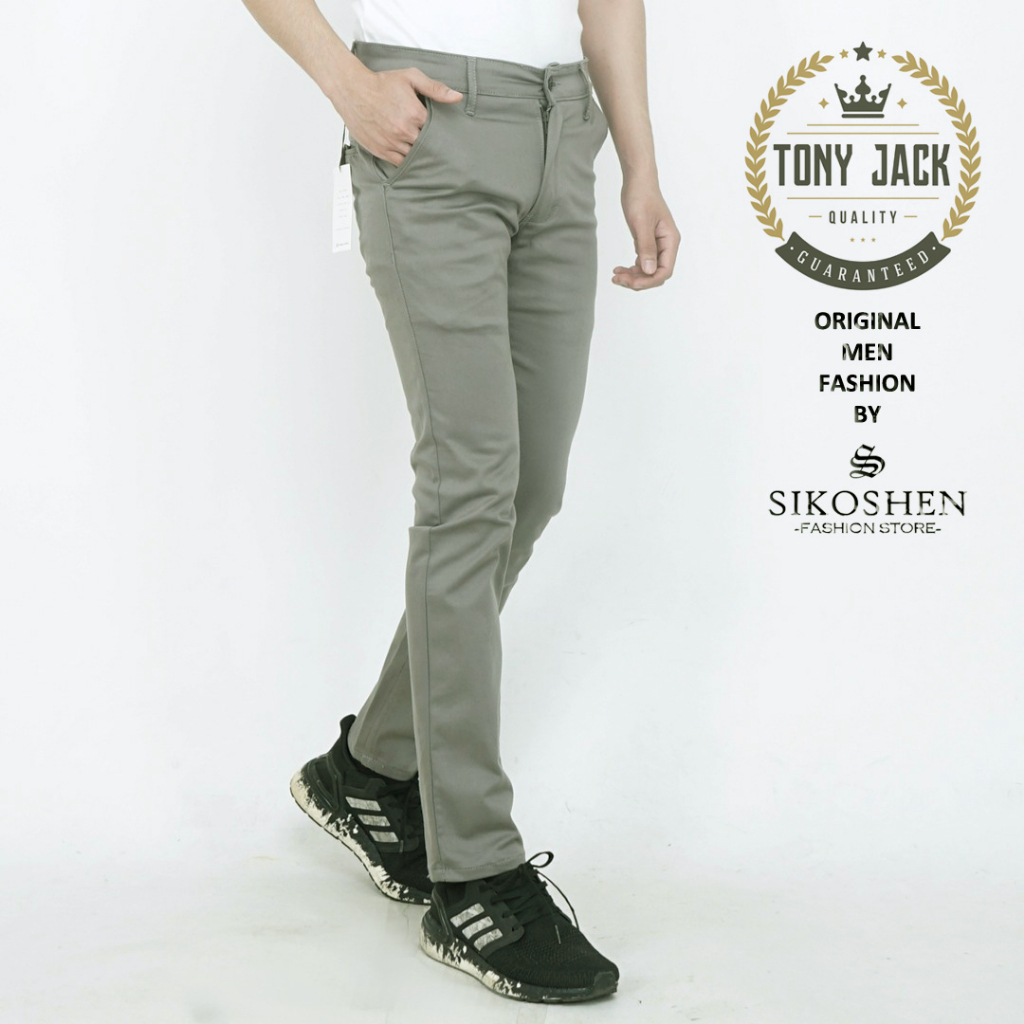 Celana Chino Pria Mocca Original Tony Jack Celana Panjang Pria Slimfit Celana Panjang Cowok Terbaru