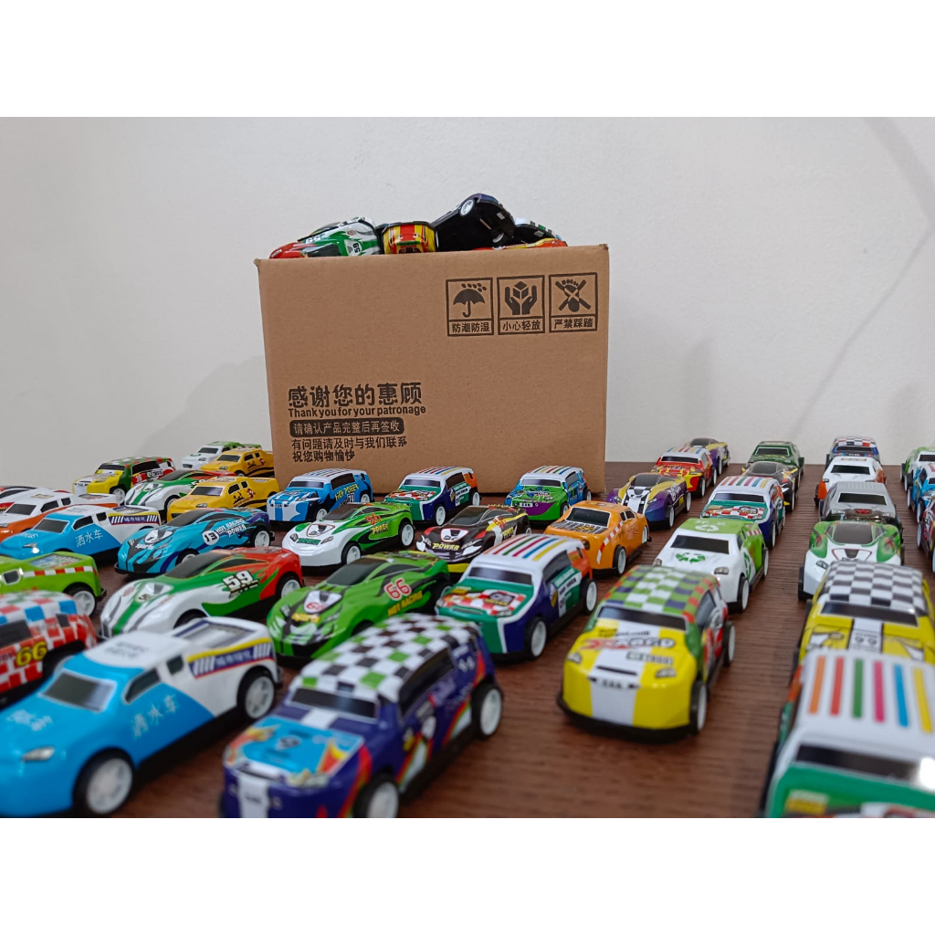 50 PCS Mobil Mobilan Box Container Die Cast Besi  Mainan Anak Kado Mobil Sport