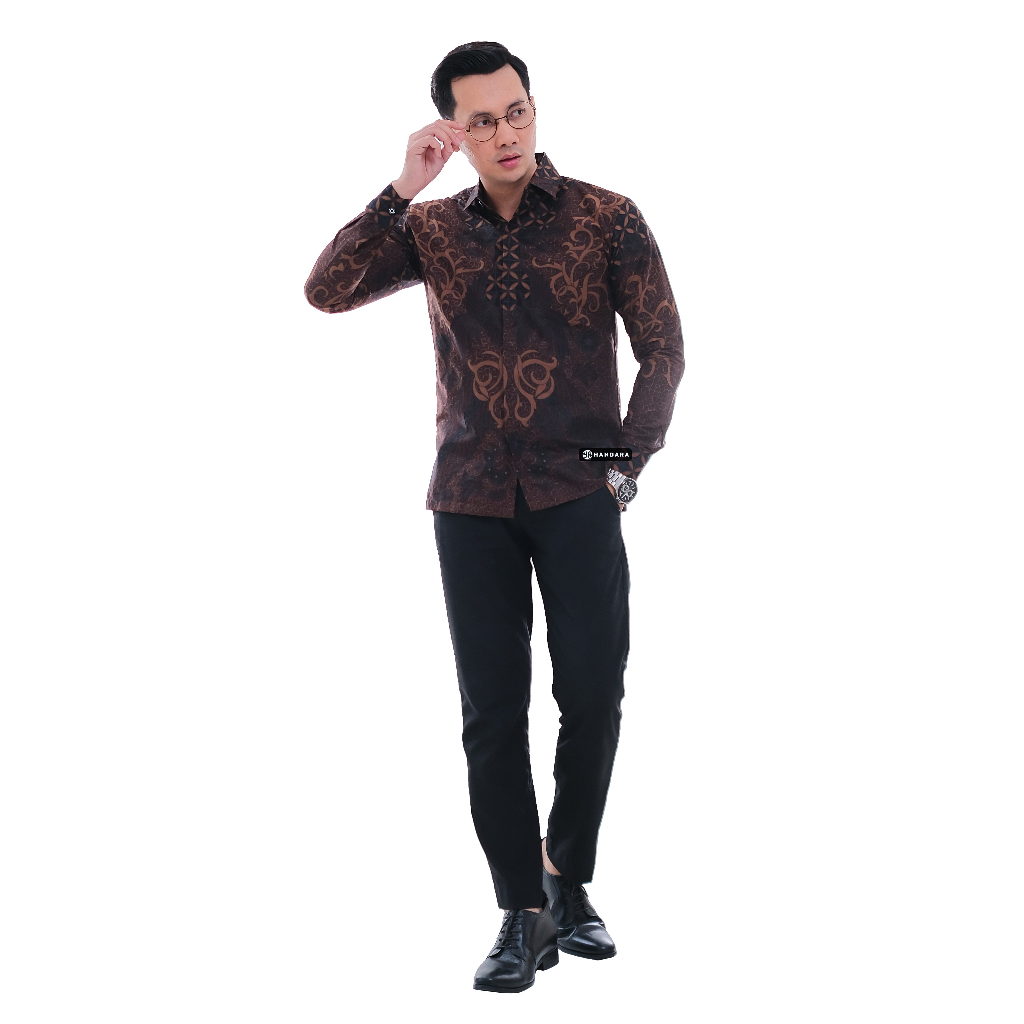 Handara Batik Pria Sidharta Coklat HB-395