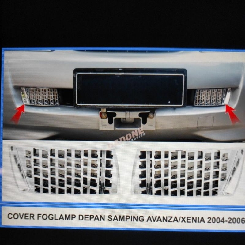 cover ring lampu foglamp bumper depan mobil toyota avanza lama 2004 2005 2006 chrome crome tempel