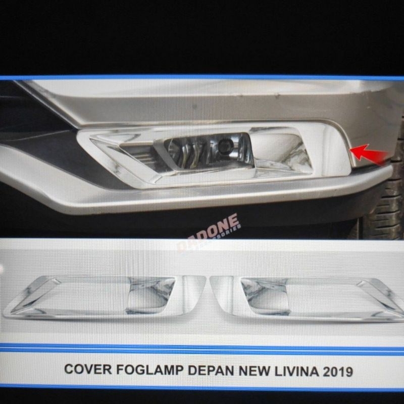 cover ring lampu foglamp bumper depan mobil nissan all new livina 2019 2020 2021 chrome crome tempel