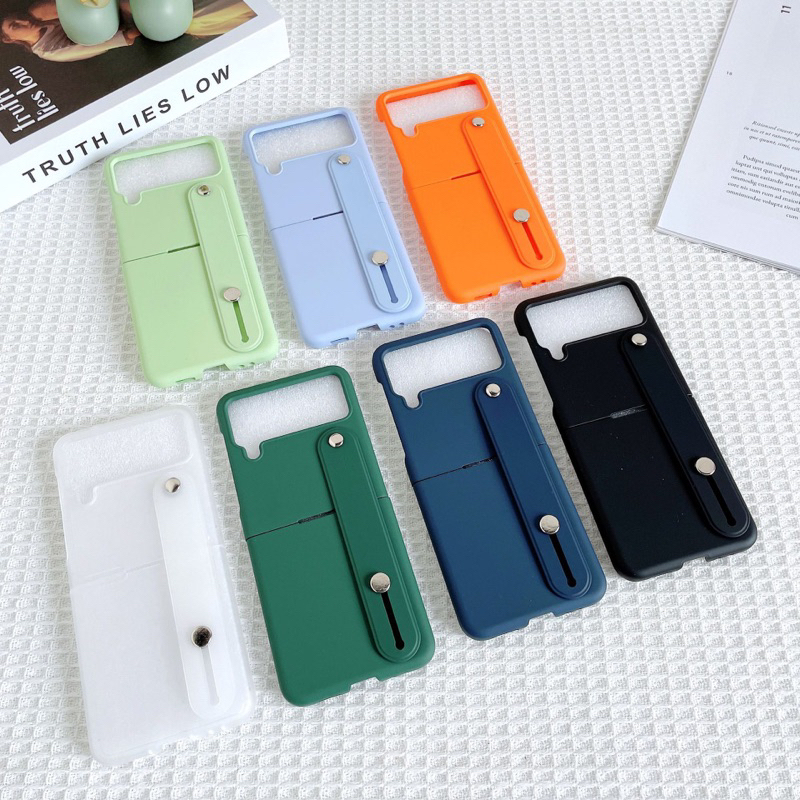 Samsung Galaxy Z Flip 3 4 5 ZFlip3 Zflip4 Zflip5 Flip4 Flip3 Flip5 Macaroon Colorful Casing with Grip Case