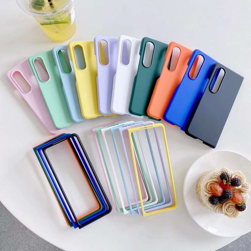 Casing Korean Colorful Full Cover Hard Case Samsung Z Fold 4 3 Zfold4 Zfold3 Z Fold3 Fold4 [SUPER CUTE] Case Tahan Guncangan Keras PC Lipat