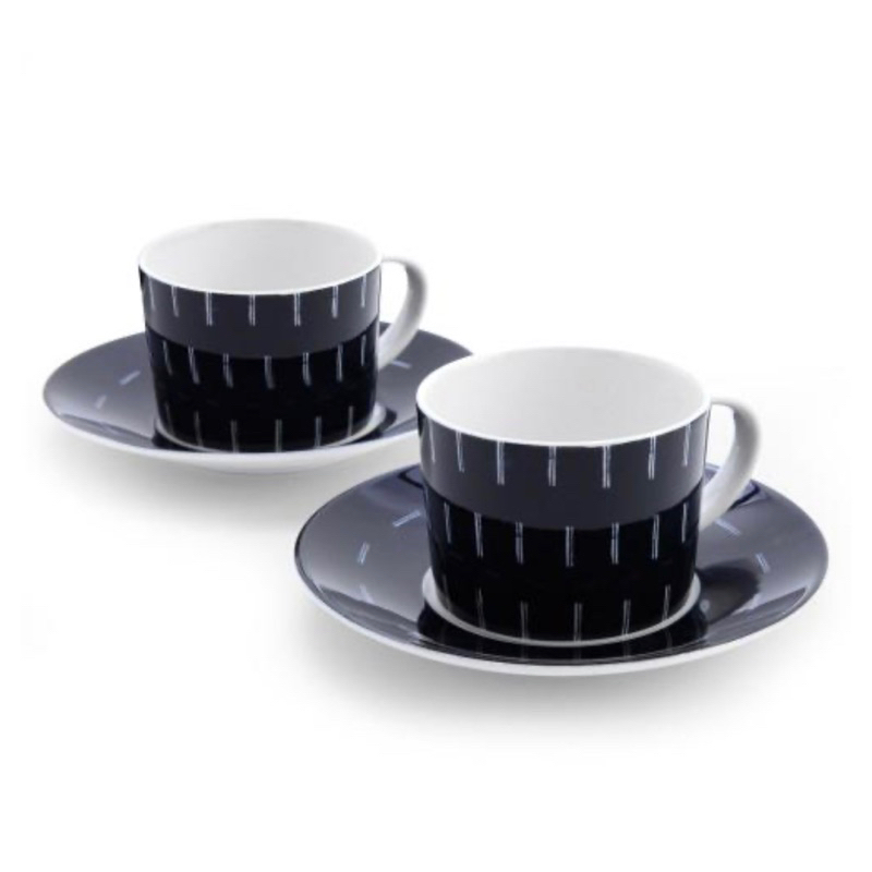Saint James Rachel Barker Straw Dark Teacup & Saucer Set 4(2)pcs