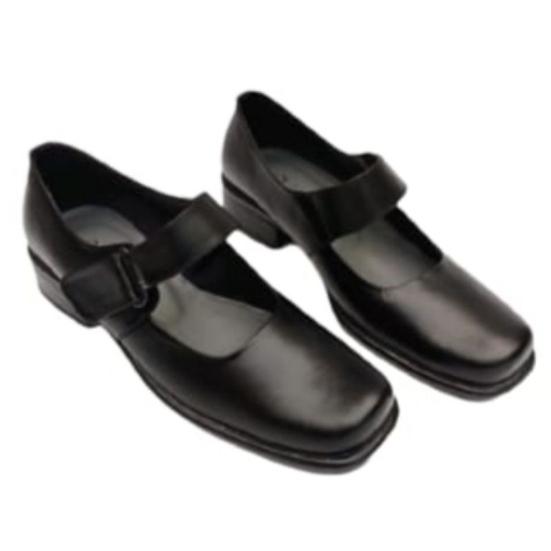 Sepatu pantofel wanita kulit asli pantopel cewek fantofel paskibra warna hitam size 37 38 39 40 41