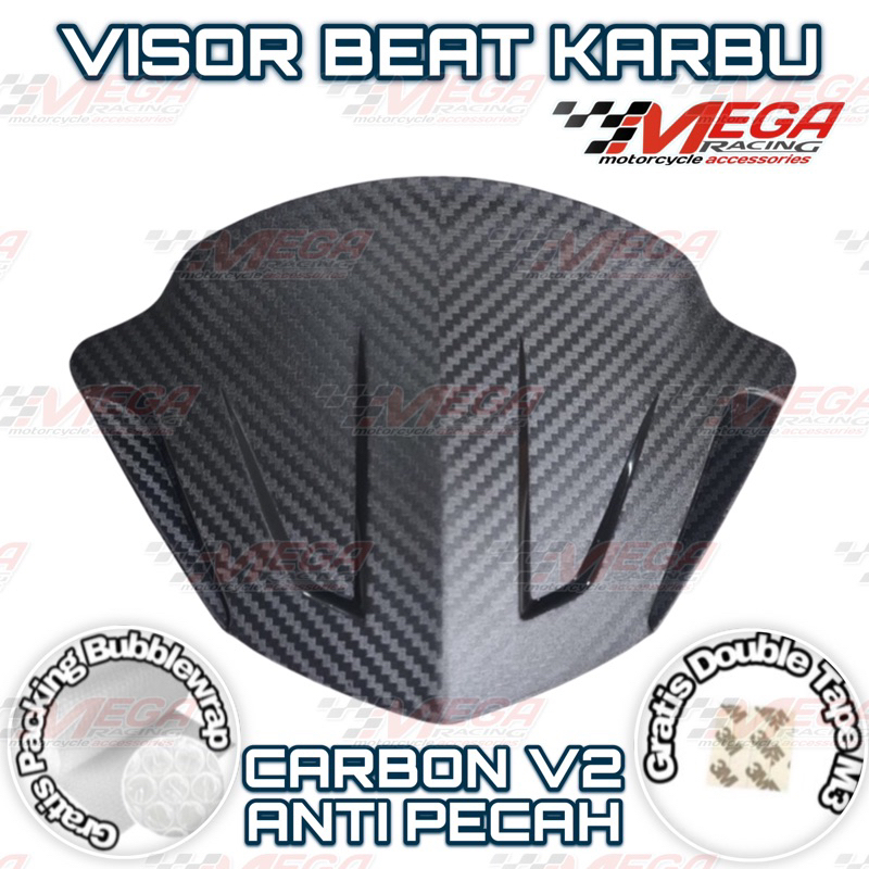 VISOR BEAT KARBU WINDSHIELD MOTOR BEAT KARBURATOR BAHAN PLASTIK ABS ANTI PECAH FREE 3M TAPE BISA UNTUK MOTOR GEAR MIO SOUL GT DLL