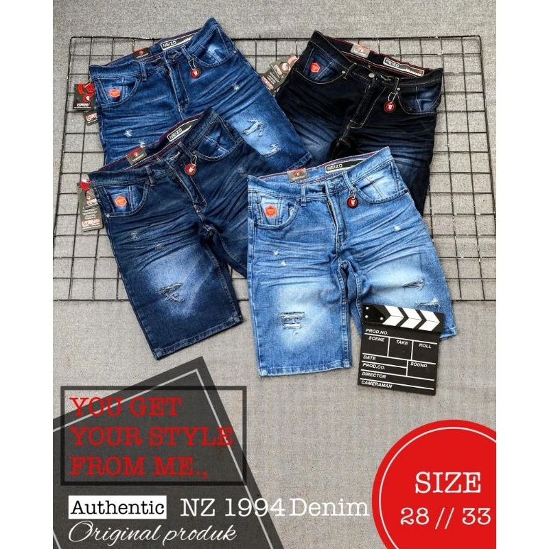 TERBARU celana pendek jeans sobek original NAIZO