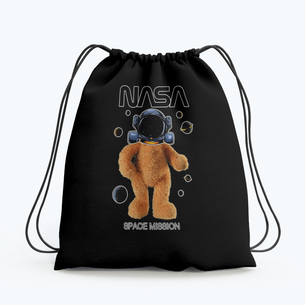 Tas Serut Sekolah NASA Gymsack String Bag Pria Wanita Multifungsi