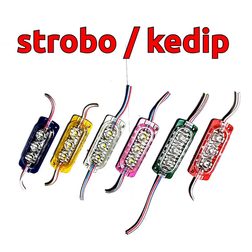 Lampu LED ultrasonic flash kedip 3 mata 24 volt Lampu Variasi truk bak truk bus kedip otomatis