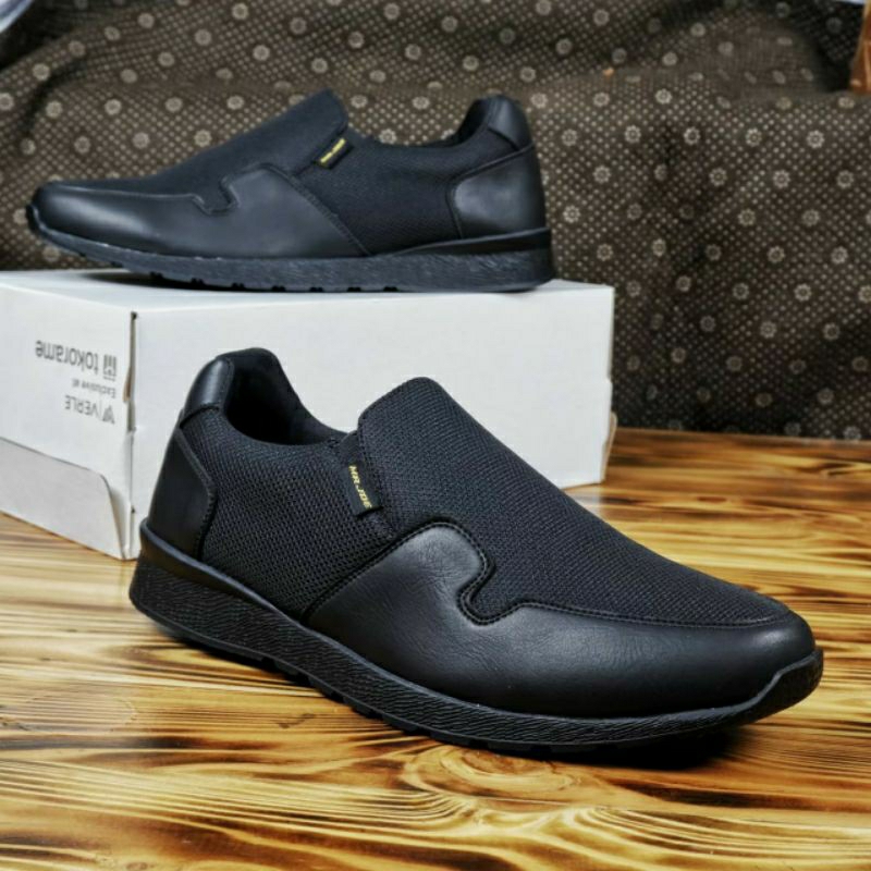 bungkusuku oya - Sepatu Casual Pria Slip On Formal Kerja Trendi Tali Serut Kulit Sintetis