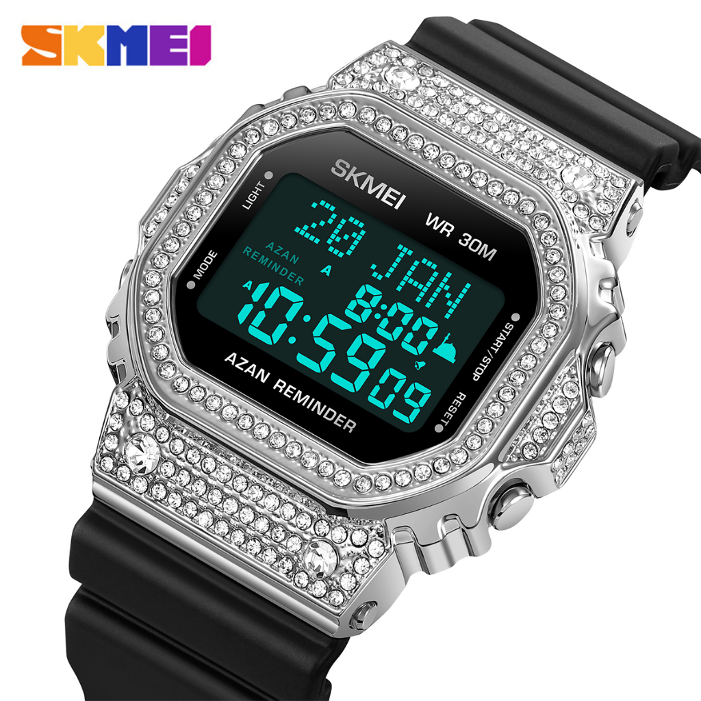 SKMEI 2052 Jam Tangan Pria Wanita Digital Muslim Kiblat Anti Air WATCHKITE WKOS