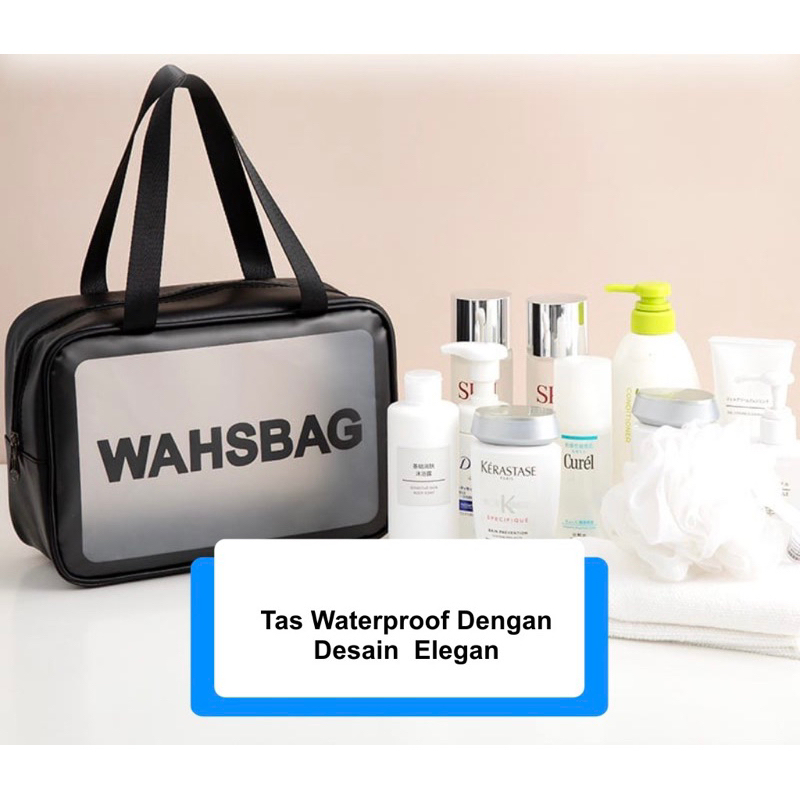 bgskinbukittinggi- Tas Kosmetik Transparant WASHBAG Pouch Travel Make Up Bag Organizer Dompet Kosmetik