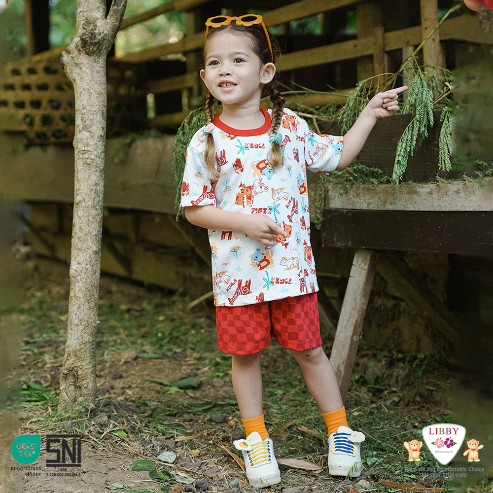 LIBBY Stelan Oblong Kutung Motif Summer Games Motif Terbaru By Libby (1 stel)