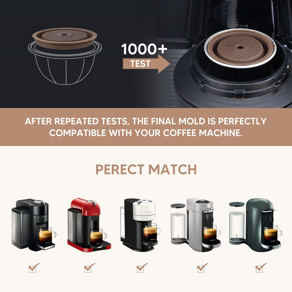 iCafilas Tutup Kopi Kapsul Reusable Lid for Nespresso Vertuo Capsule - I404ML - Brown