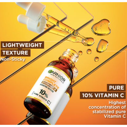 Garnier Bright Complete Vitamin C 30x Booster Serum 15ml / 30ml / 50ml | Overnight light