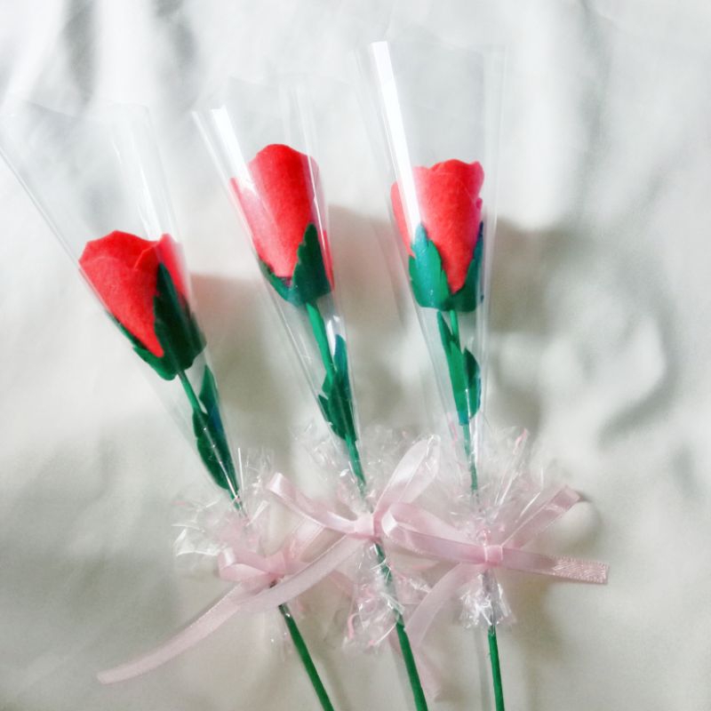 Bunga Mawar MERAH Artificial Bunga Mawar Kain Planel
