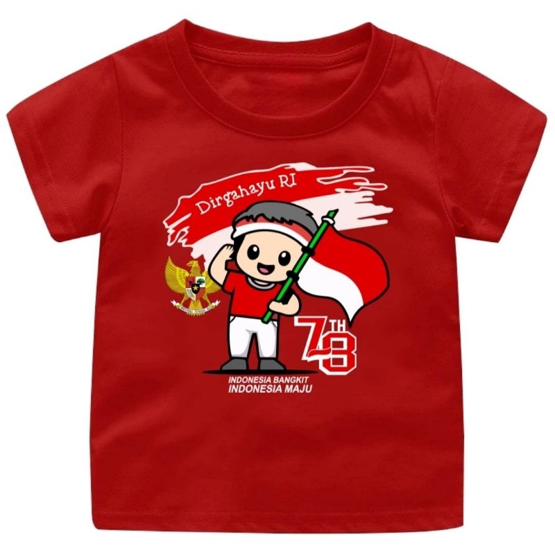 Baju Kaos Anak Distro Edisi Kemerdekaan (1) Usia 1-13Tahun Remaja Dan dewasa