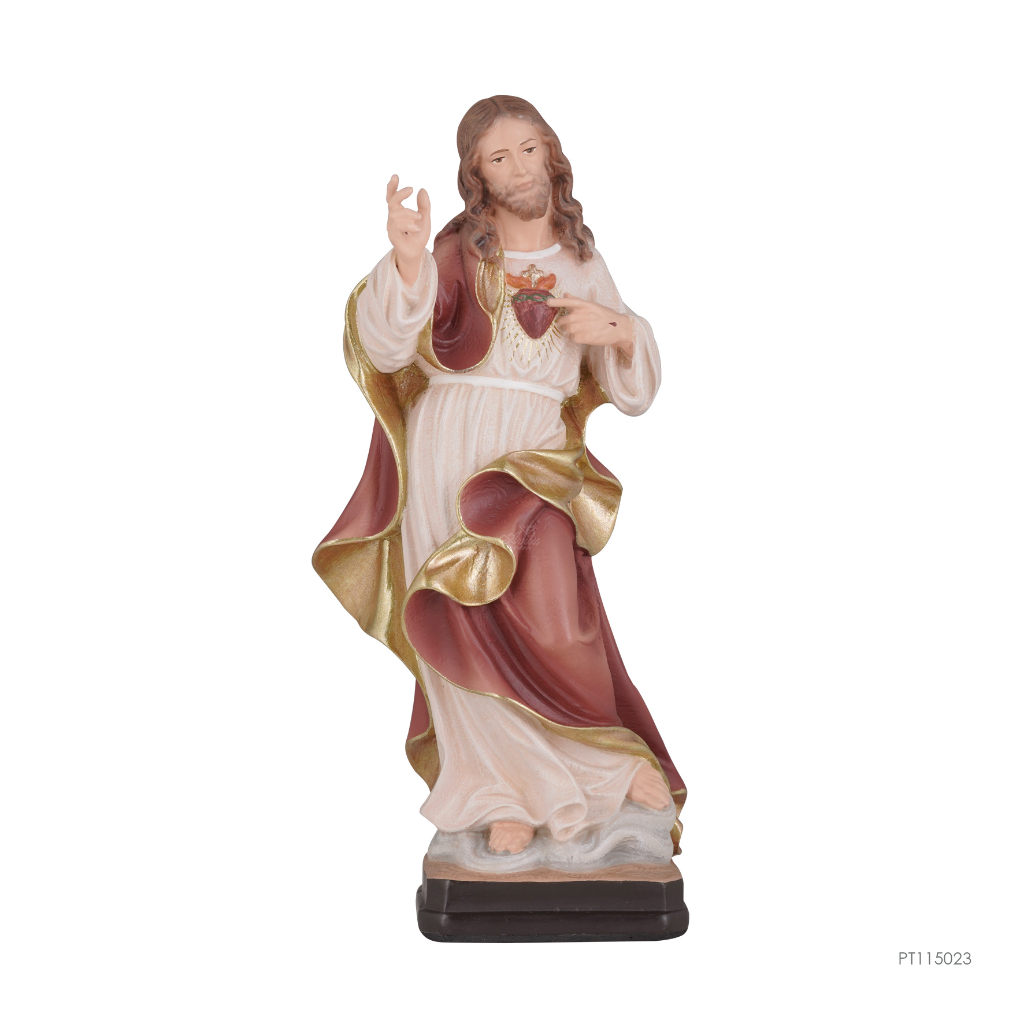 Patung Resin Yesus Hati Kudus 22cm Barok