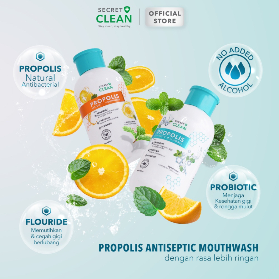 Secret Clean Propolis Antiseptic Mouthwash 150ml/500ml