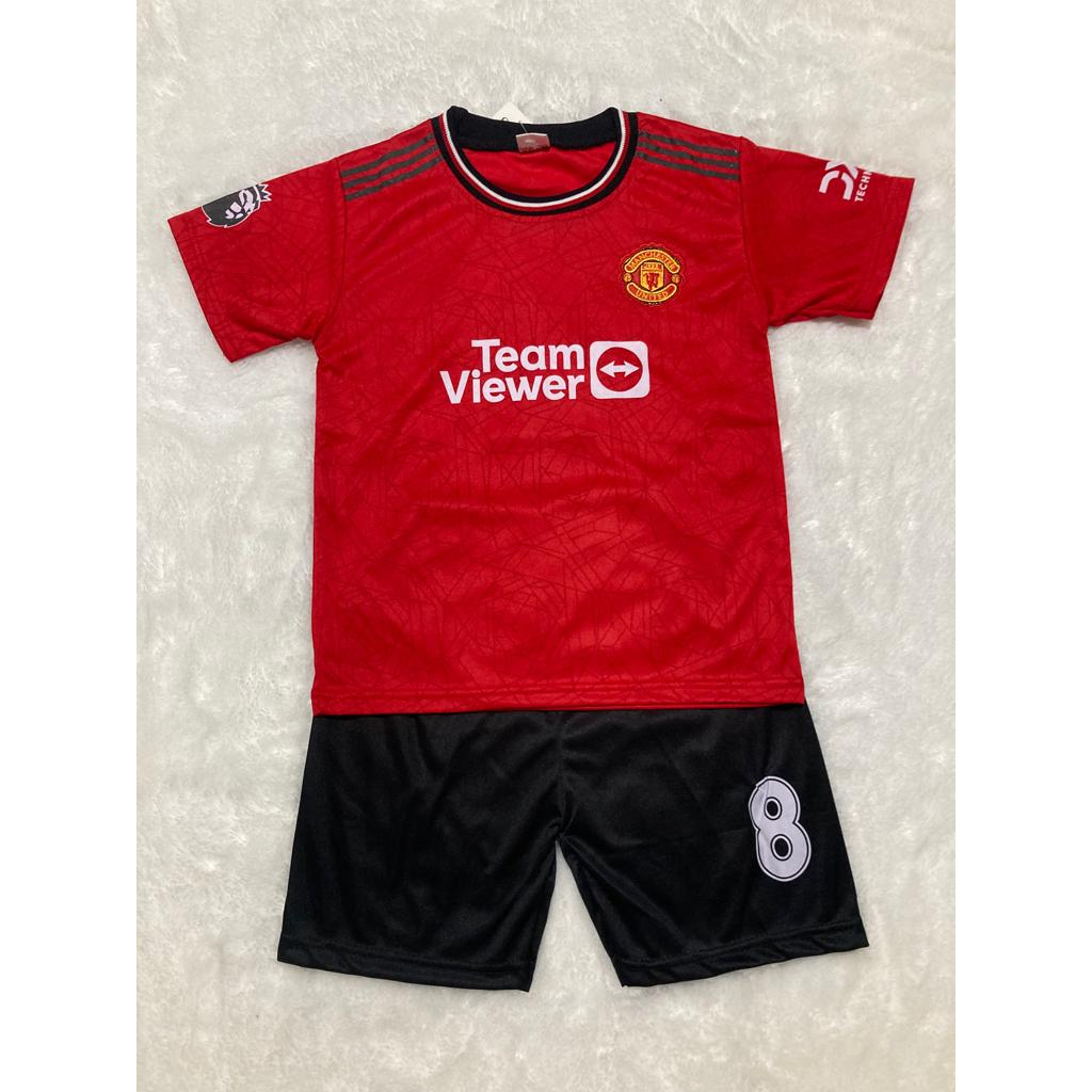 setelan baju bola anak mv merah/baju bola anak termurah/baju bola anak laki laki/jersey bola anak terbaru 2024-2025