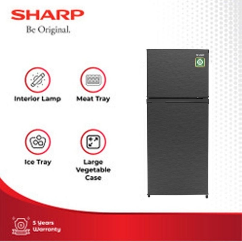 KULKAS SHARP 2 PINTU SJ 195 MN HS Kulkas 2 Pintu Ice Twist Rak Kaca Tanpa Bunga Es