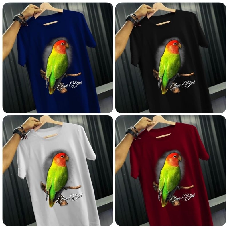 KAOS DISTRO KAOS BURUNG LOVEBIRD IJO ASAP MOTIF DIGITAL PRINTING TERBARU T-SHIRT ATASAN KAOS COWOK L