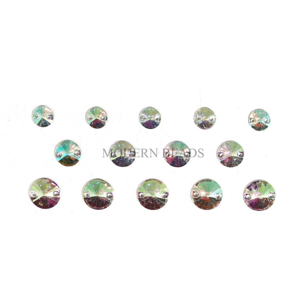 [25 pcs] Payet / Diamond Kristal Resin AB / Pelangi Grade A Bulat 8mm 10mm 12mm