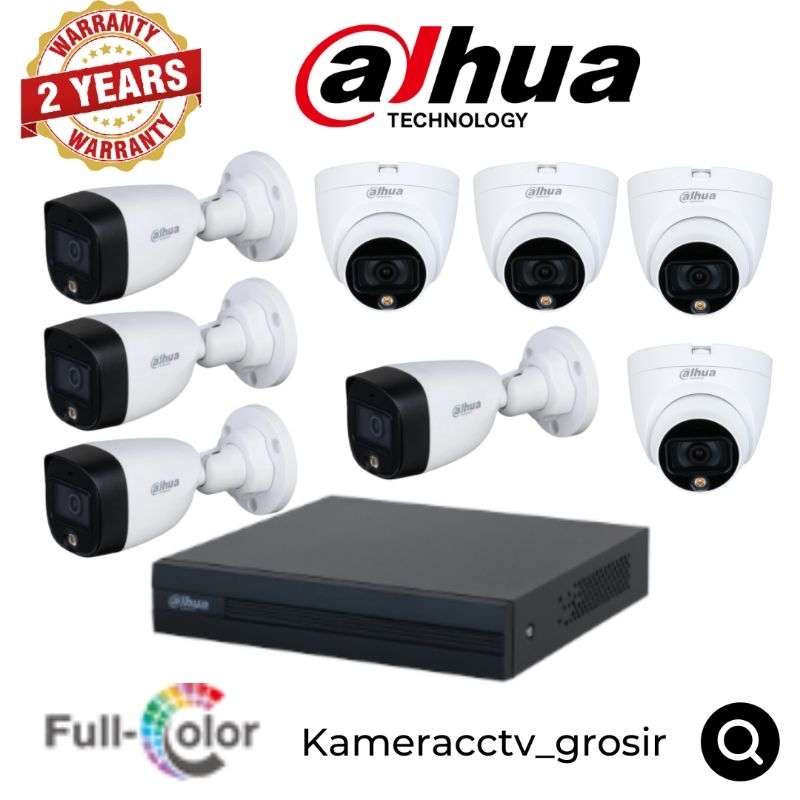 PAKET CCTV DAHUA 2MP 1080P COLORVU 8 CHANNEL 8 KAMERA-KOMPLIT