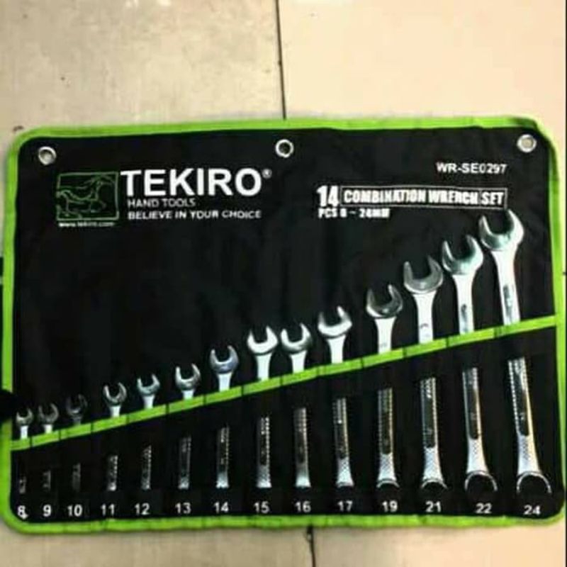 TEKIRO Kunci Ring Pas Set 14 Pcs Ukuran 8-24 MM / TEKIRO KUNCI RING PAS SET 14 PCS
