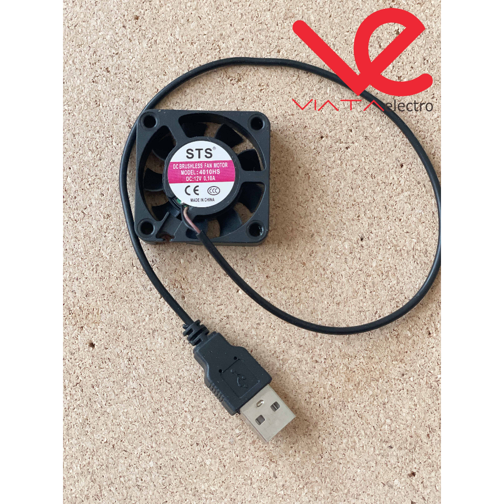 FAN DC 5V 4cm + USB KIPAS DC 4x4cm USB BRUSHLESS KIPAS PENDINGIN COOLING EXHAUST 4cm 40mm FAN TEBAL 4 x 4cm 0.10A