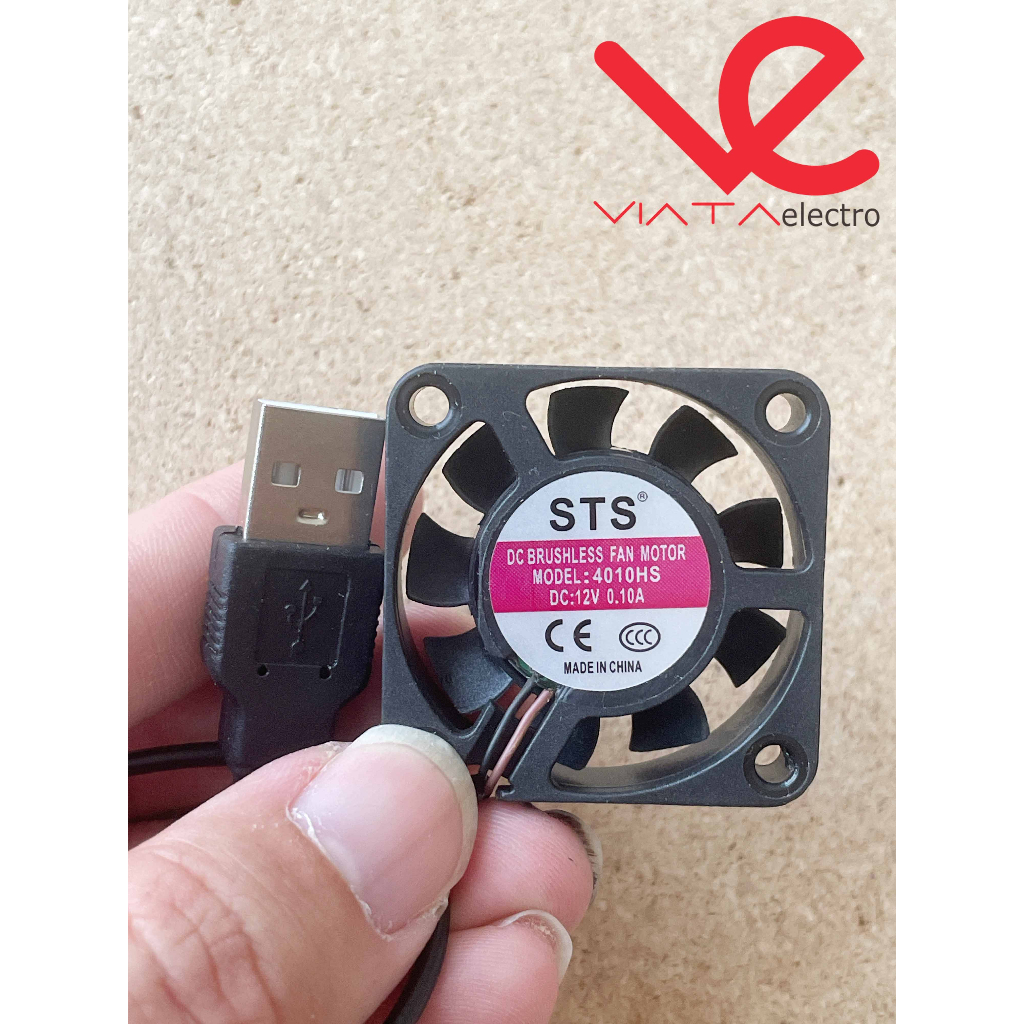 FAN DC 5V 4cm + USB KIPAS DC 4x4cm USB BRUSHLESS KIPAS PENDINGIN COOLING EXHAUST 4cm 40mm FAN TEBAL 4 x 4cm 0.10A