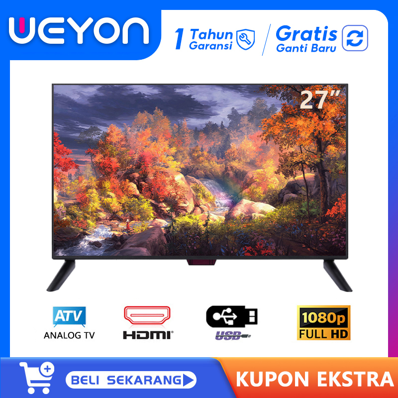 Weyon TV Digital 27 Inch Analog TV LED FHD DVB T2-HDMI-USB-AV