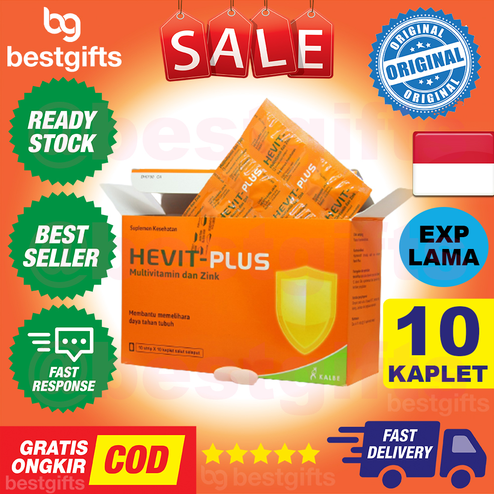 HEVIT-PLUS HEVIT PLUS MULTIVITAMIN &amp; ZINC VIT C 500MG MEMELIHARA DAYA TAHAN TUBUH 1 STRIP 10 KAPLET