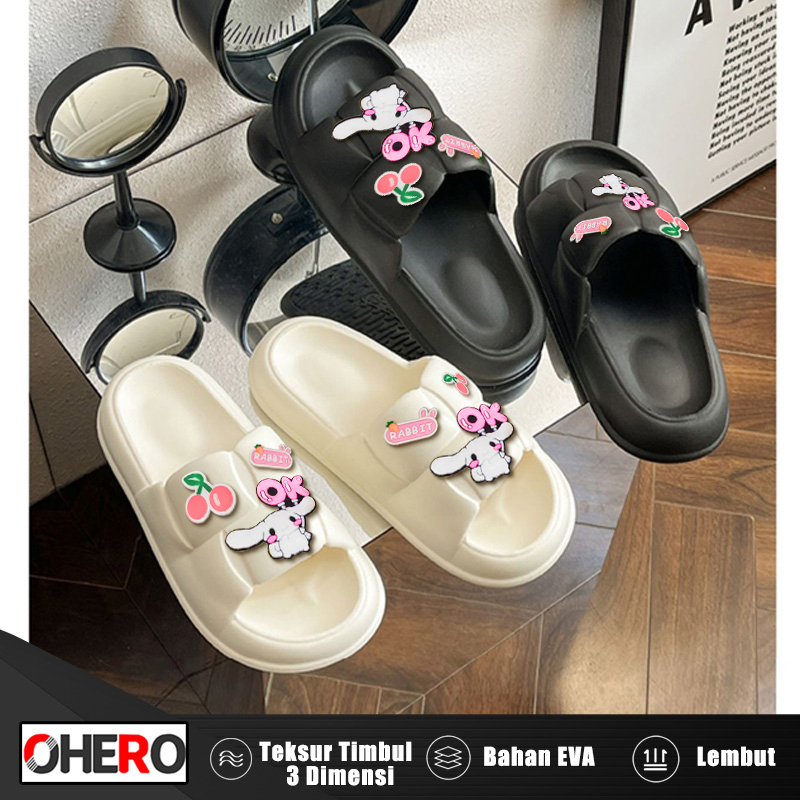 Sandal Bear Sandal Wanita Jelly Import Rumah Sandal Slop Karet Slip On Sepatu Sendal Kekinian Selop Korea Couple Murah Elastic Empuk Anti Slip EVA