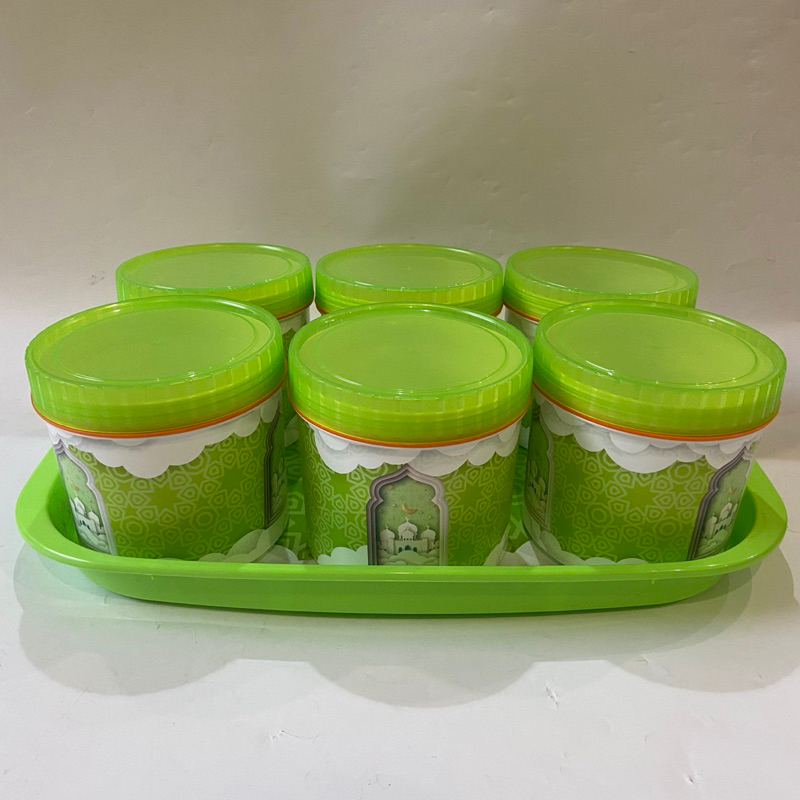 TOPLES TONAM SET CALISTA TOPLES KUE LEBARAN SET 7 IN 1 (6 TOPLES + 1 NAMPAN) TEMPAT PENYIMPANAN MAKA