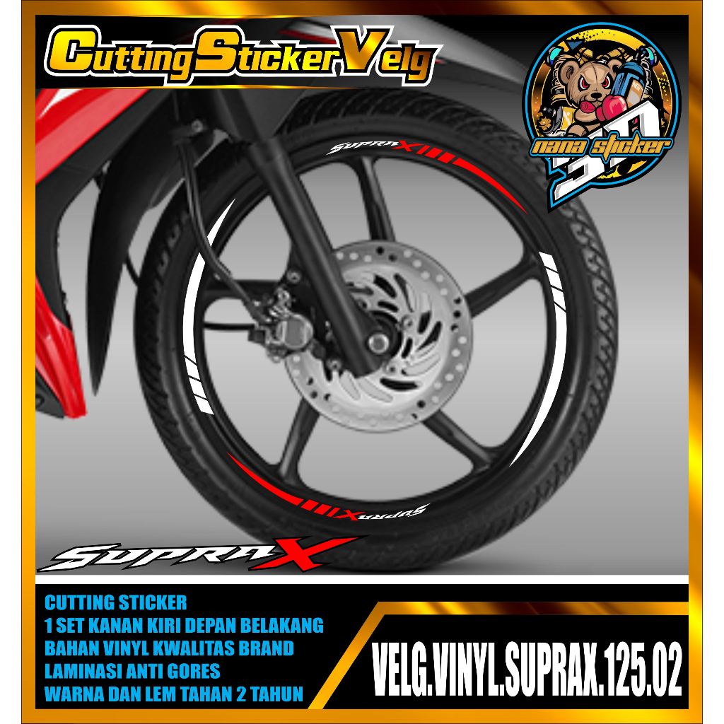 CUTTING STIKER VELG SUPRA X 125 - STICKER LIS LIST VELG VARIASI SUPRA X 125 02