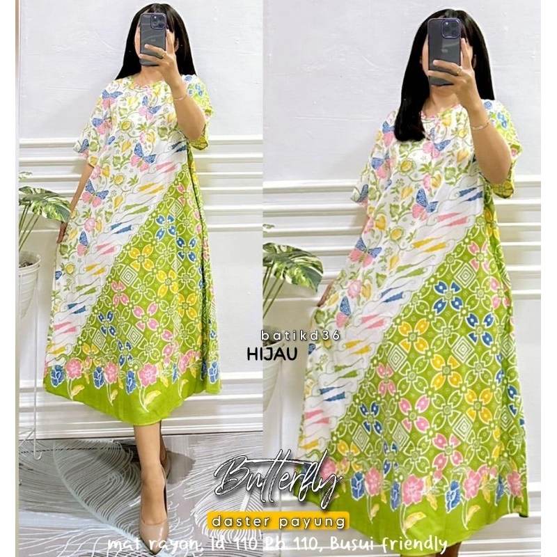 (Semerbak) Daster busui friendly payung Butterfly rayon adem Murah Batik baju tidur remaja wanita Jumbo  Bumil Pastel kos harian rumah rumahan adem tidak luntur motif corak bunga terkini cantik viral premium 2022 Jogja solo tidur grosir simple