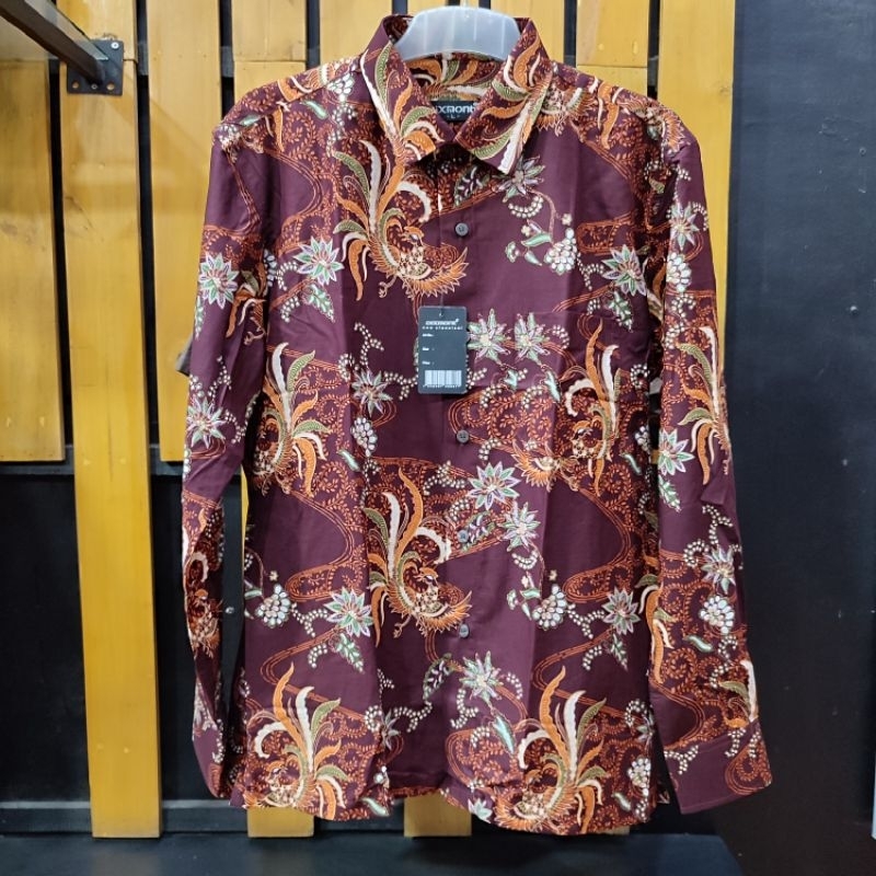 DIXMONT 010 Atasan Kemeja Batik Pria Lengan Panjang