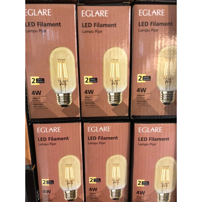 KRISBOW EGLARE BOHLAM LAMPU LED FILLAMEN TUBULAR 4W E-27/ACE BULB FILLAMENT TUBULAR 4W/ACE BOHLAM LAMPU BERGARANSI/ACE LAMPU KAFE/ACE LAMPU BOHLAM LED VINTAGE