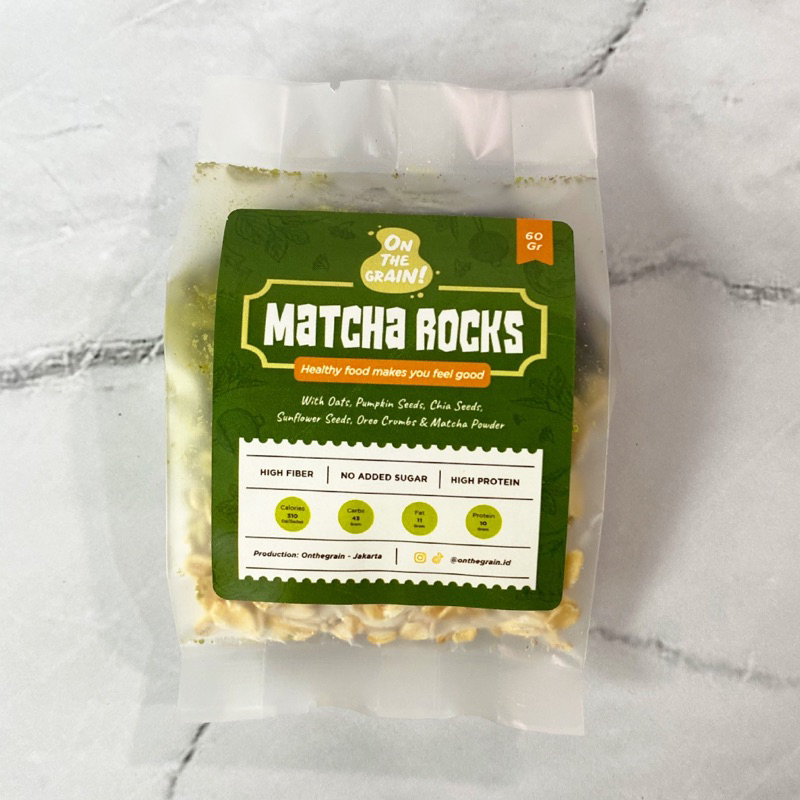 

MATCHA ROCKS OATS by On The Grain | Overnight / Instant Oat - Healthy Breakfast Snack Muesli