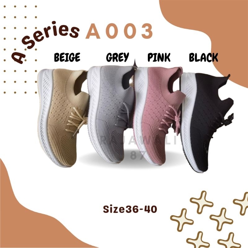 WM-A003 SEPATU SNEAKER FASHION CASUAL OLAHRAGA TERBARU STYLE KOMBINASI POLOS PRIA WANITA UNISEX BAHAN RAJUT SLIP ON BEST QUALITY REAL PICTURE