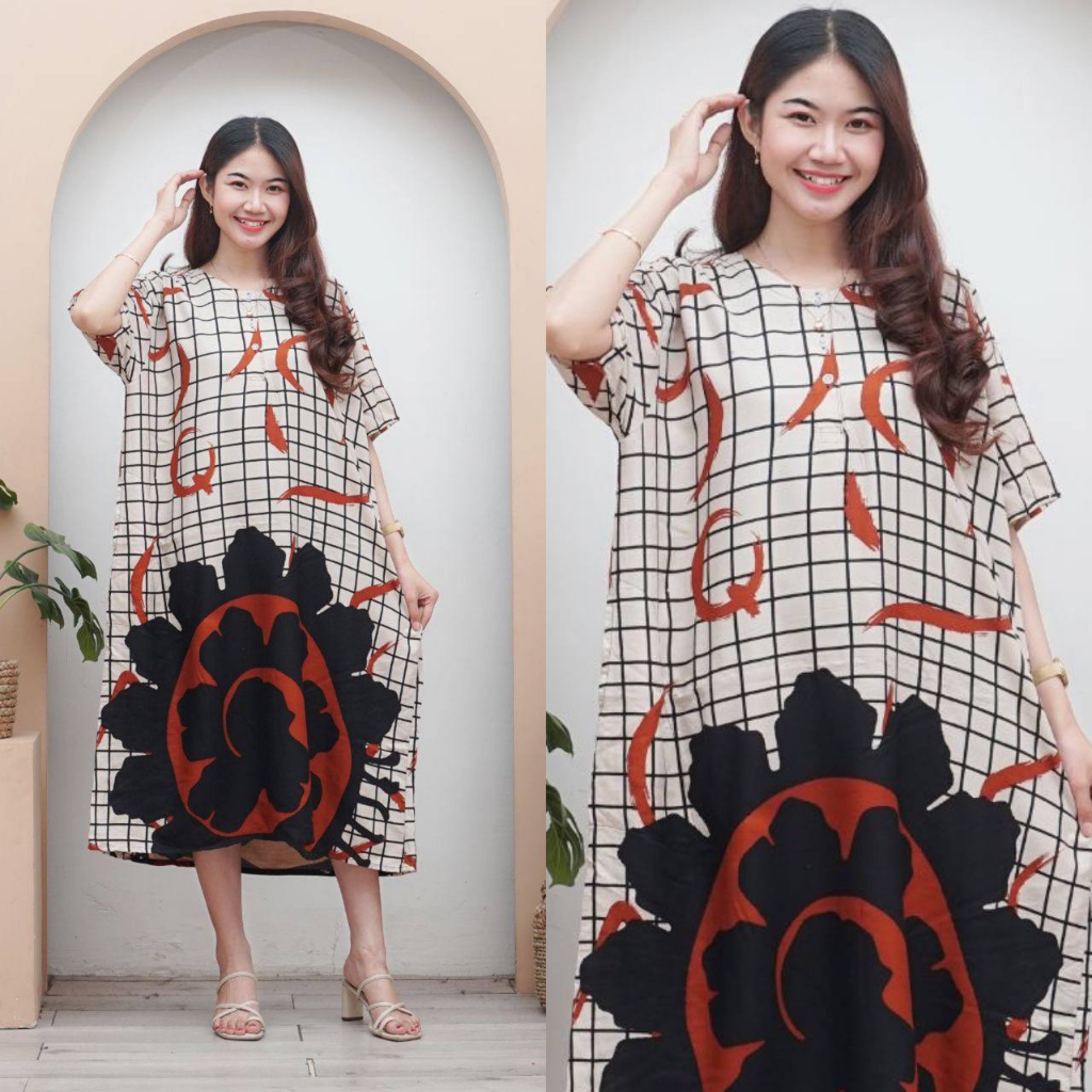 Jinja Luccy Dress Daster Nyaman Bumil Busui Friendly LD Jumbo 130cm