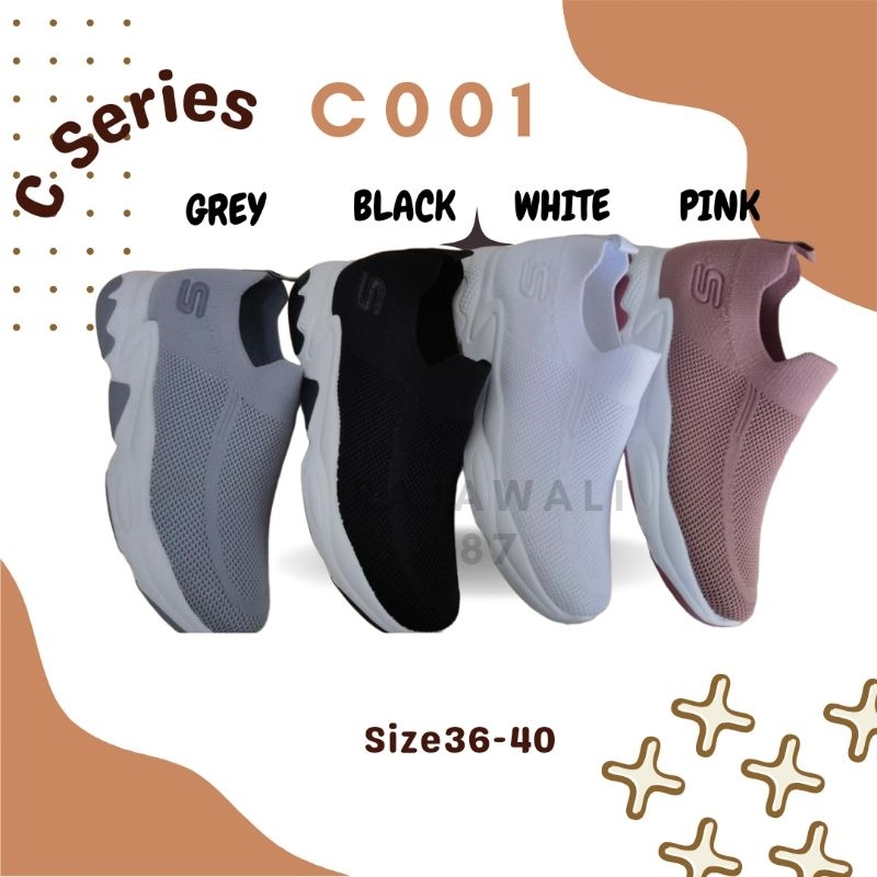 WM-C001 SEPATU SNEAKER FASHION CASUAL OLAHRAGA TERBARU STYLE KOMBINASI POLOS PRIA WANITA UNISEX BAHAN RAJUT SLIP ON BEST QUALITY REAL PICTURE