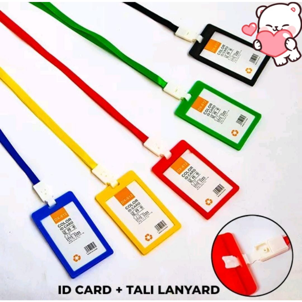 

[CUTIEBABY] Name Tag ID Card Holder Nilon + Tali Lanyard Murah / Kartu Tanda Pengenal