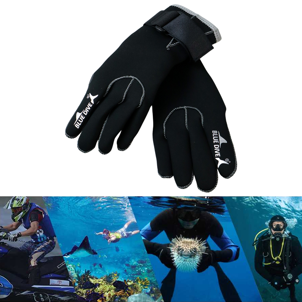 BLUE DIVE Sarung Tangan Selam Scuba Diving Neoprene L - ST-05 - Black