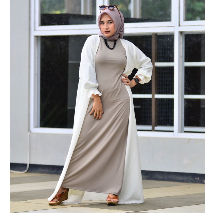 RAABIHA Afina Long Outer I 4 Style In 1 Outer I Outer Kekinian I Outfit Ramadhan