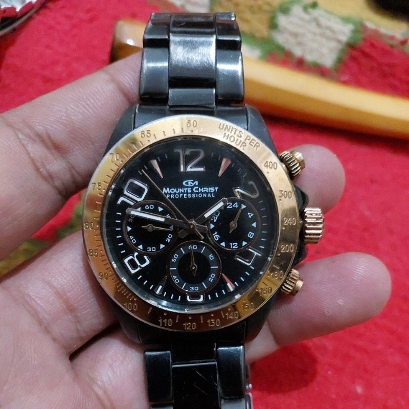 jam tangan original Chronograph MounteChrist Profesional preloved second bekas
