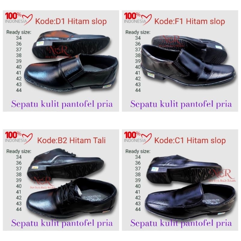 Sepatu Pantofel Pria Kulit/Sepatu Vantofel Kerja Hitam Formal Dinas Resmi/Sepatu Pantofel Anak/Sepatu sekolah kantor Pria ukuran 33 34 36 37 38 39 40 41 42 43 44