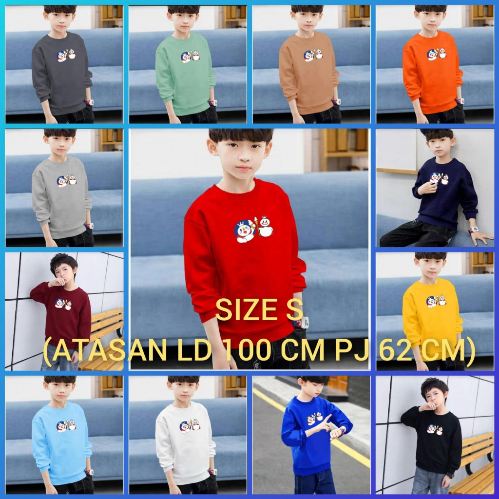 JOSJOLI_STORE/BAJU SWEATER MIXUE 4/Atasan Anak Laki-Laki Lengan Panjang/Fit To XS S